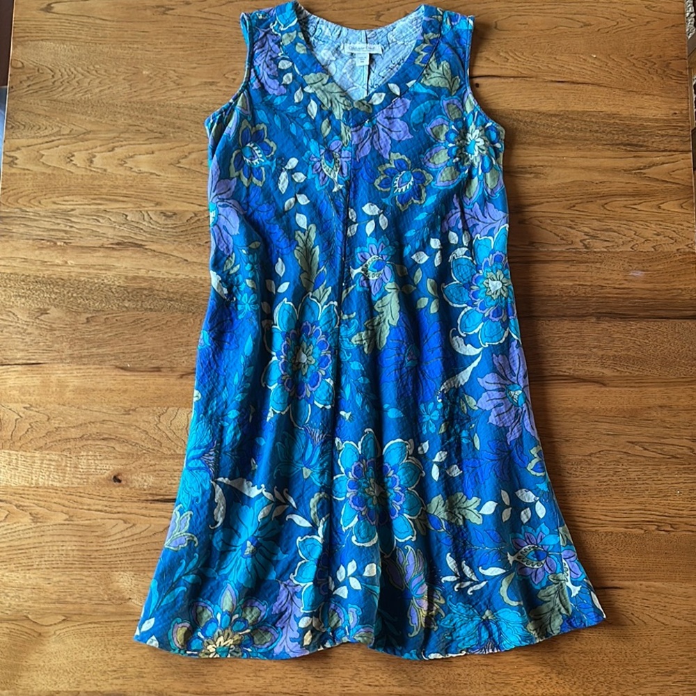 NWOT Coldwater Creek Blue Sleeveless V-Neck Sundress